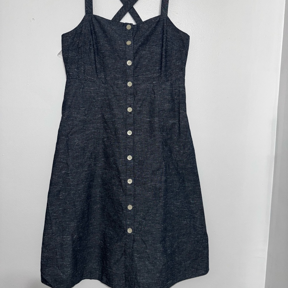 Madewell Dark Blue Button-Down Midi Dress